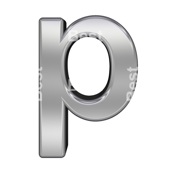 One lower case letter from chrome alphabet set