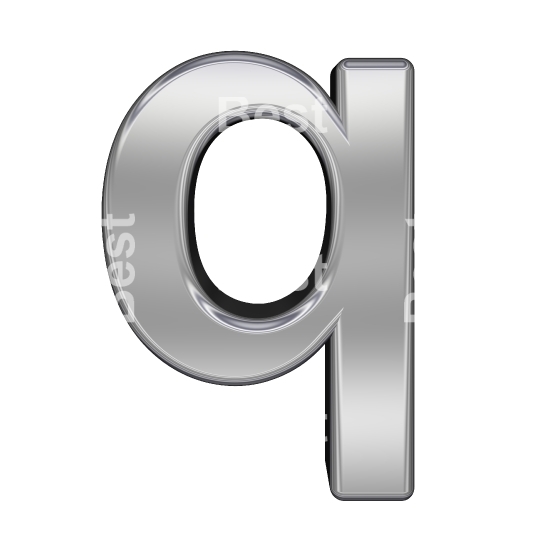 One lower case letter from chrome alphabet set