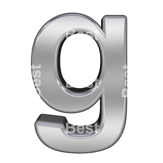 One lower case letter from chrome alphabet set