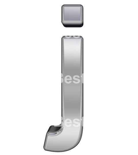 One lower case letter from chrome alphabet set
