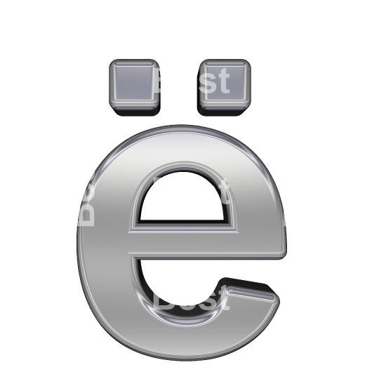 One lower case letter from chrome alphabet set