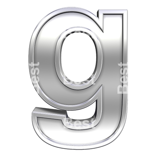 One lower case letter from chrome with frame alphabet set