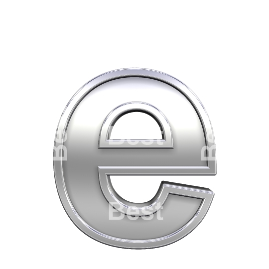 One lower case letter from chrome with frame alphabet set