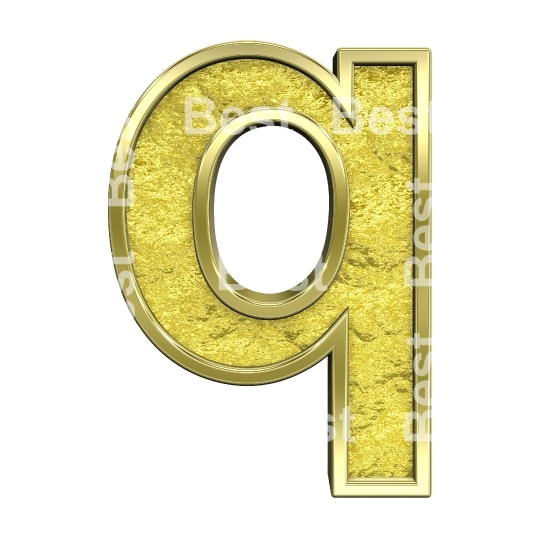 One lower case letter from gold cast alphabet set