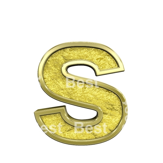 One lower case letter from gold cast alphabet set