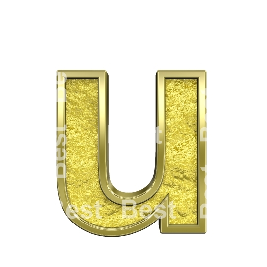 One lower case letter from gold cast alphabet set