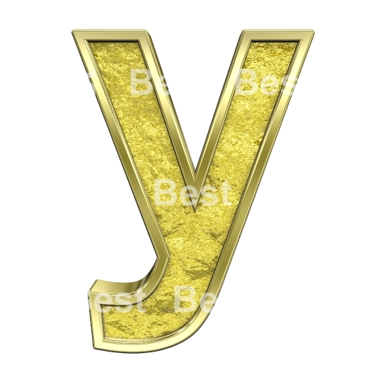 One lower case letter from gold cast alphabet set