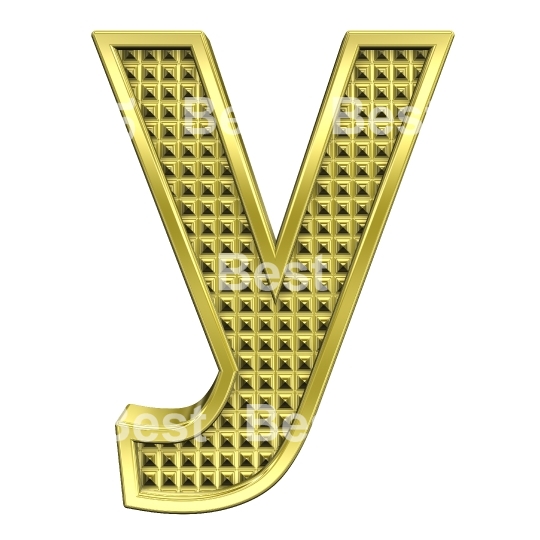 One lower case letter from knurled gold alphabet set