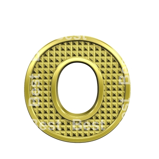 One lower case letter from knurled gold alphabet set