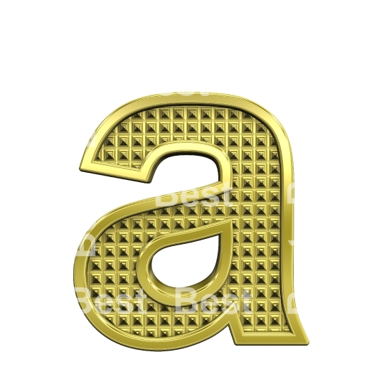 One lower case letter from knurled gold alphabet set