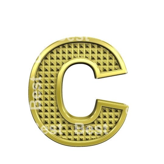 One lower case letter from knurled gold alphabet set