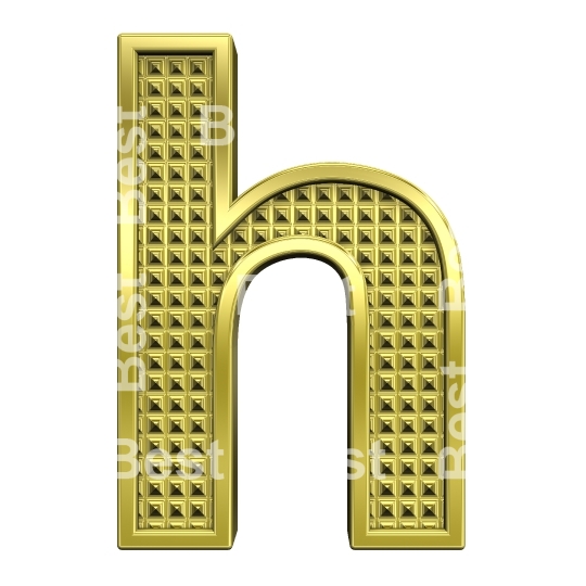 One lower case letter from knurled gold alphabet set