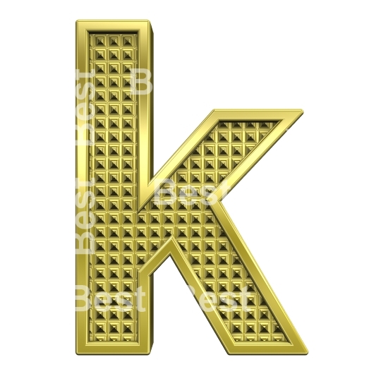 One lower case letter from knurled gold alphabet set