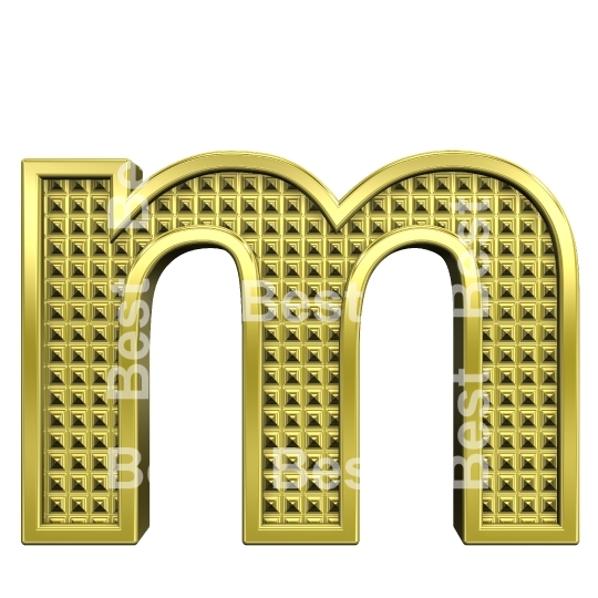 One lower case letter from knurled gold alphabet set