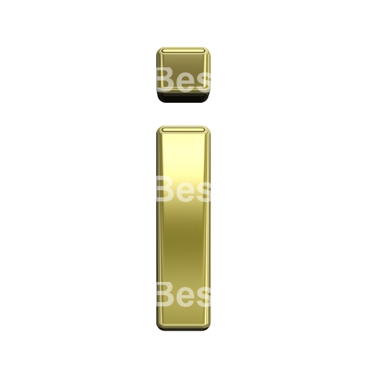 One lower case letter from shiny gold alphabet set