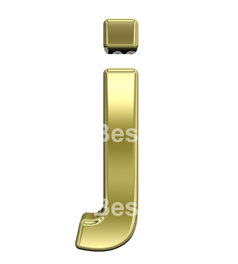 One lower case letter from shiny gold alphabet set