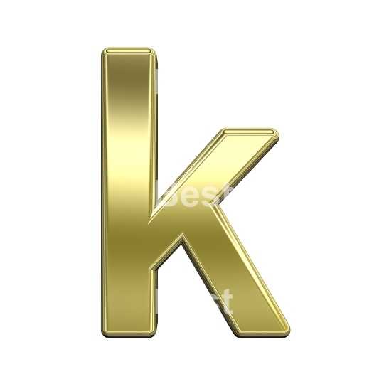 One lower case letter from shiny gold alphabet set