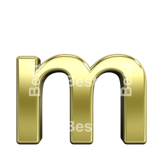 One lower case letter from shiny gold alphabet set