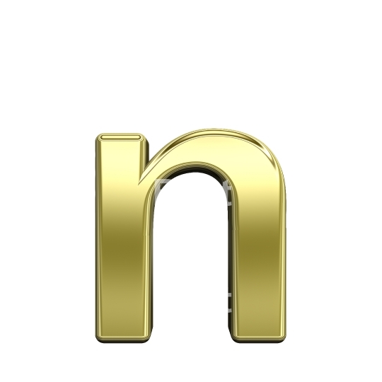 One lower case letter from shiny gold alphabet set