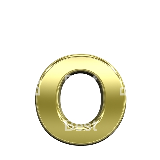 One lower case letter from shiny gold alphabet set