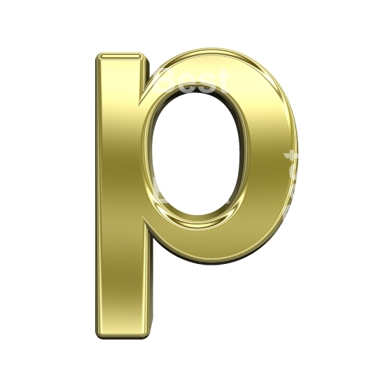One lower case letter from shiny gold alphabet set