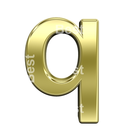 One lower case letter from shiny gold alphabet set