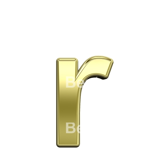 One lower case letter from shiny gold alphabet set