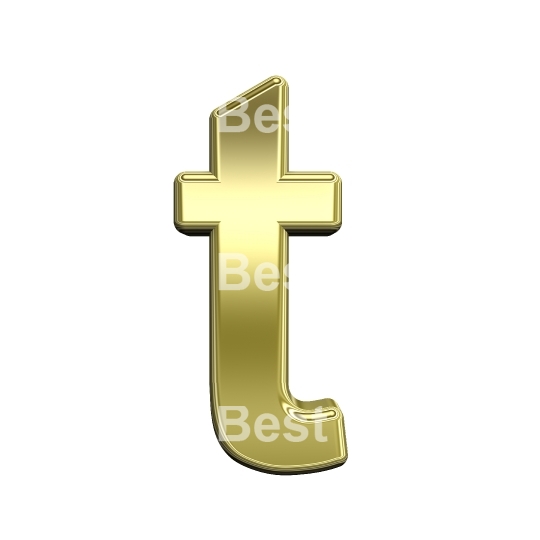 One lower case letter from shiny gold alphabet set