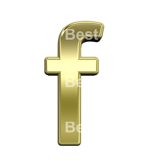 One lower case letter from shiny gold alphabet set