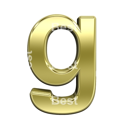 One lower case letter from shiny gold alphabet set