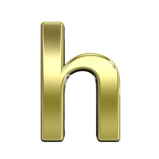 One lower case letter from shiny gold alphabet set