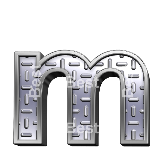 One lower case letter from steel tread plate alphabet set - variant.