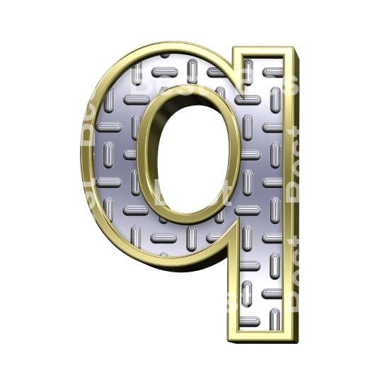 One lower case letter from steel tread plate alphabet set