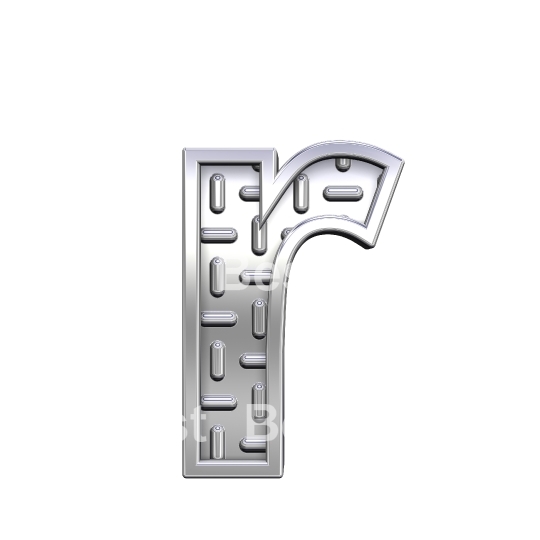 One lower case letter from steel tread plate alphabet set