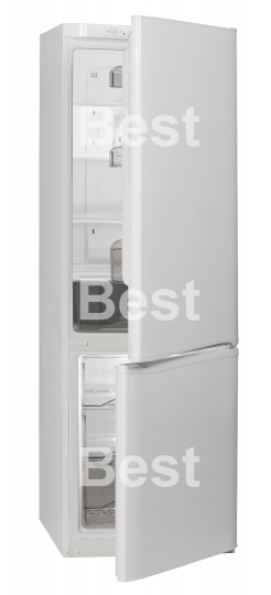 Open white refrigerator