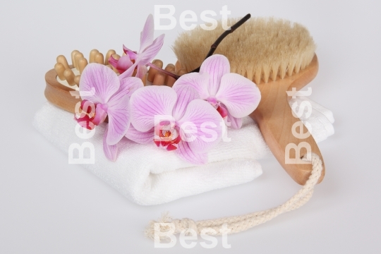 Orchid with a white towel