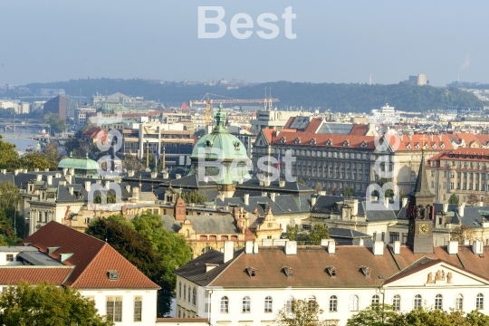 Panoramic aerial view of Prague