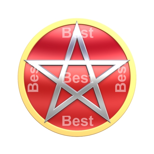 Pentagram isolated on white. 