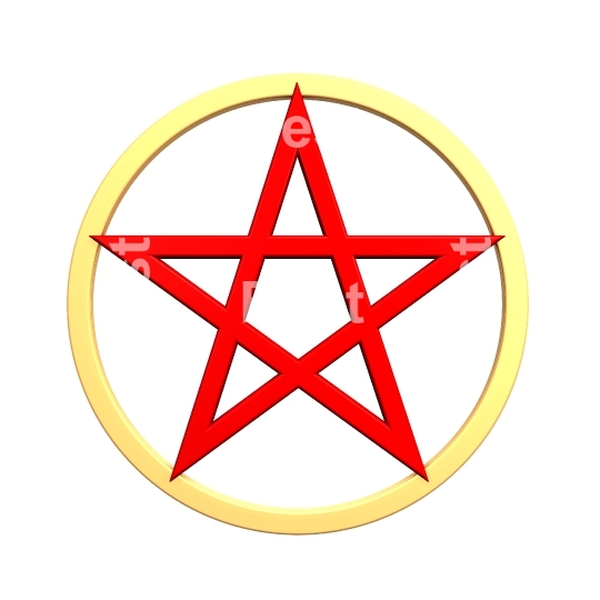 Pentagram isolated on white. 