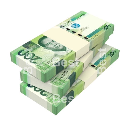 Philippines money isolated on white background