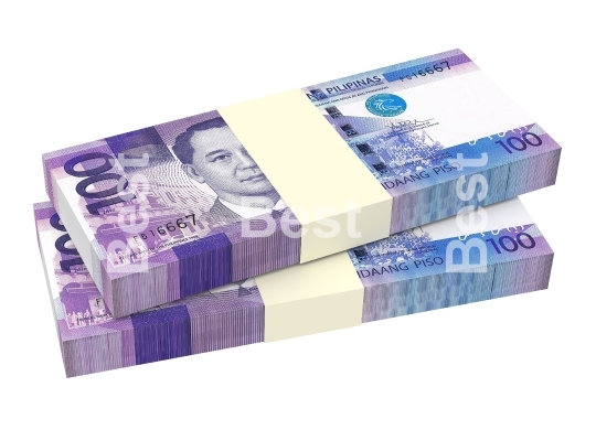 Philippines money isolated on white background