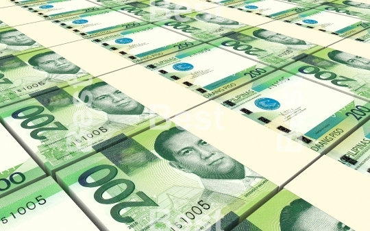 Philippines money stacks background