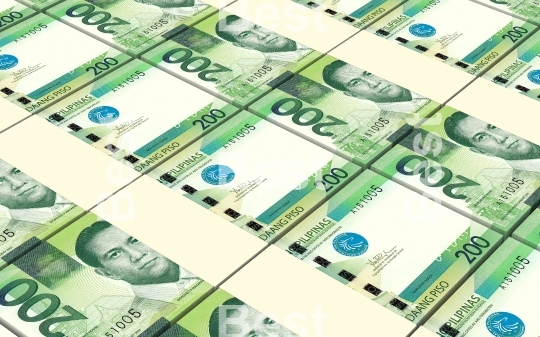 Philippines money stacks background