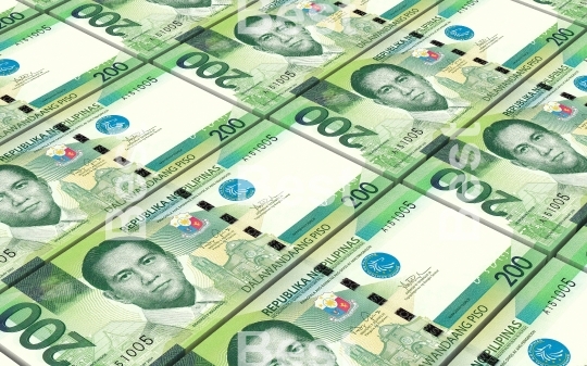 Philippines money stacks background