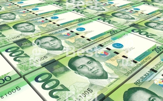 Philippines money stacks background