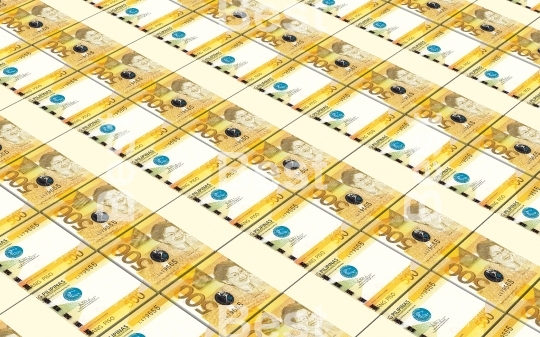 Philippines money stacks background