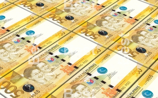 Philippines money stacks background