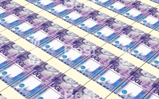 Philippines money stacks background