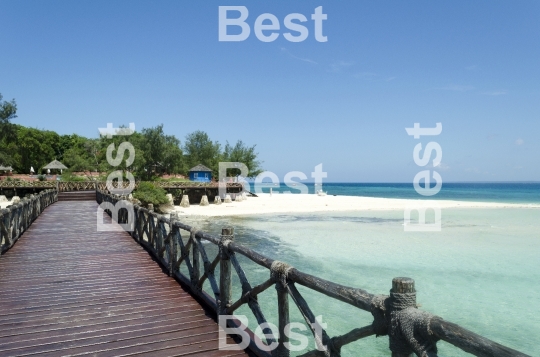 Pier with turquoise water