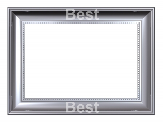 Platinum frame isolated on white background. 
